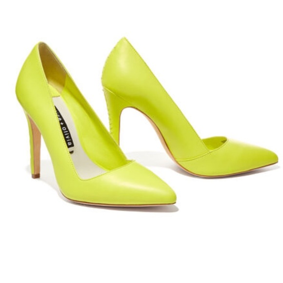 Alice + Olivia Shoes - Alice + Olivia Dina Heel In Lime Punch